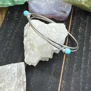 Turquoise silver bangle bracelet